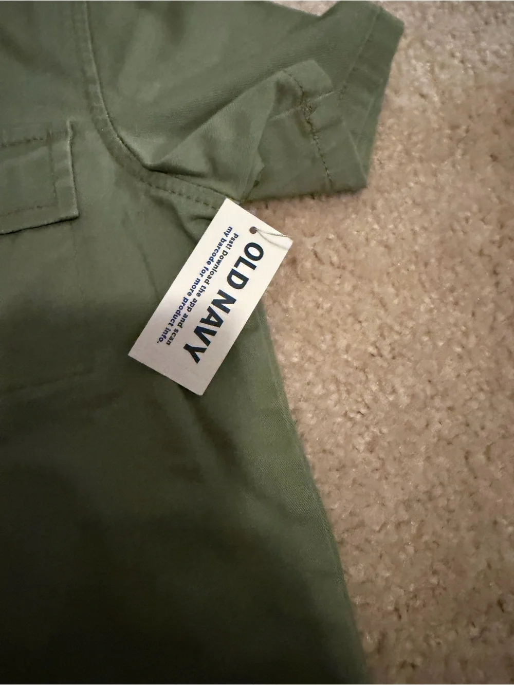 Old Navy Olive Green Short-Sleeve Button-Down Shirt